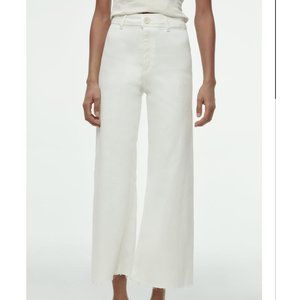 NWOT Zara ZW The Marine Straight Jeans Ecru 27 US 4